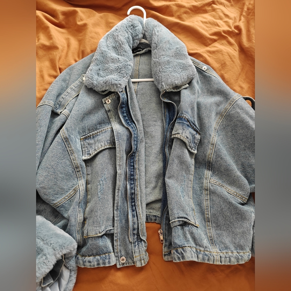 Missguided Denim Fur Jacket